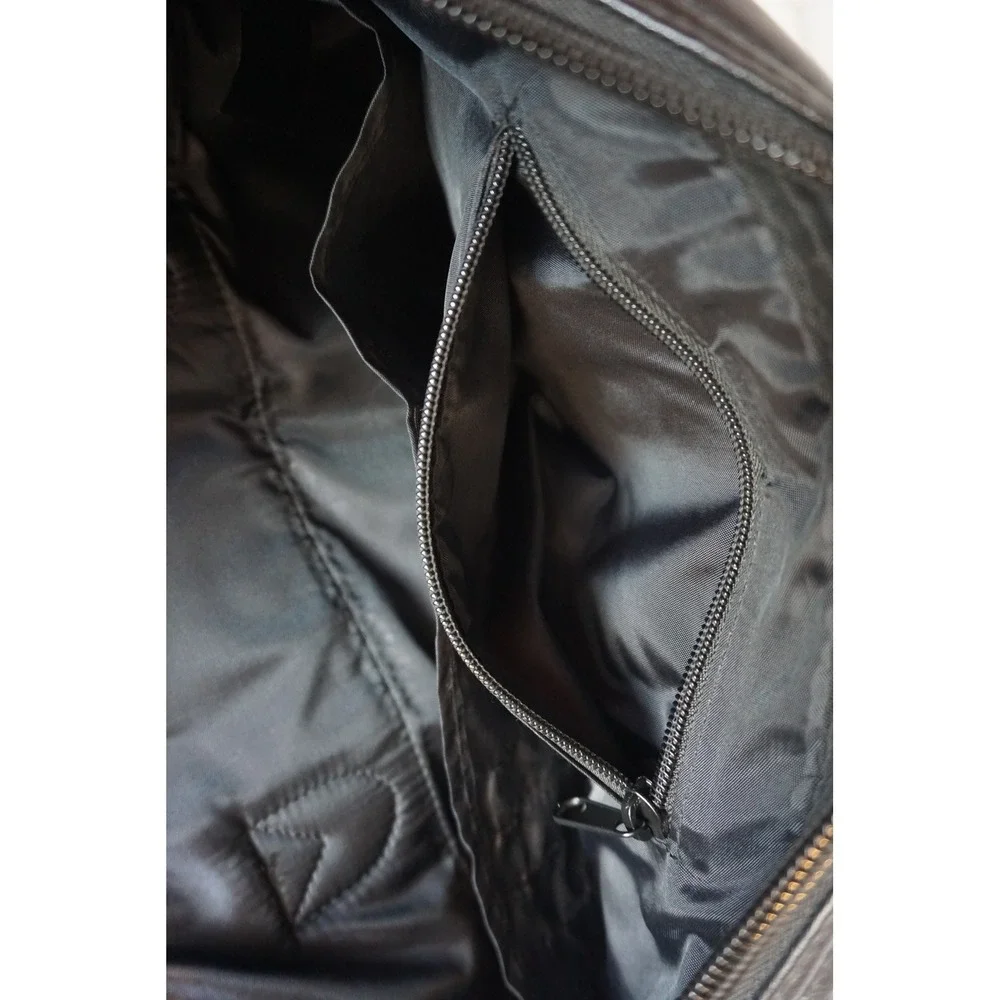 Mercury Luggage Seward Trunk Black Faux Leather Briefcase Attache Bag 8113
